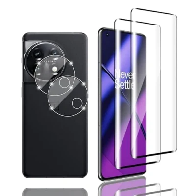 Abbildung von Zicurz 2+2 Stück Schutzglas für OnePlus 11, Panzer Schutz Glas, 2 Schutzfolie und Kamera Schutzglas, HD Displayschutz, Blasenfrei, 11