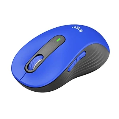 Abbildung von Logitech Signature M650 L Kabellose Maus in voller Größe, für große Hände, 2 Jahre Akku, leise Klicks, anpassbare Seitentasten, Kompatibilität mit Mehreren Geräten, klassisches Blau (Generalüberholt)