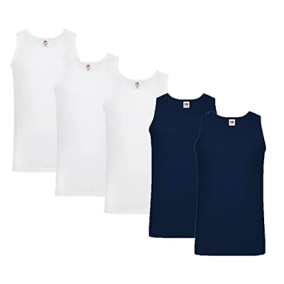 Abbildung von Fruit of the Loom Herren Unterhemd (5erPack) (XL, 3xWeiss 2xDeepNavy + 1 HL Kauf Notizblock)