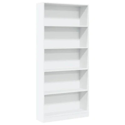 Abbildung von vidaXL Bücherregal, Bücherschrank Regal mit Stauraum, Standregal für Wohnzimmer Büro, Büroregal Aktenregal Aufbewahrungsregal, Weiß Holzwerkstoff