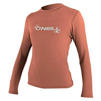 Abbildung von O&#039;Neill RASH Guard Basis Skins SUN Surfshirt, Damen, Größe: Small, Light grapefruit