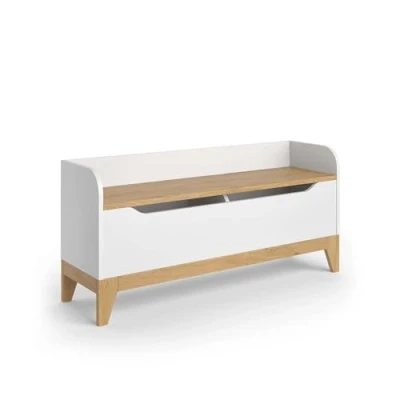 Abbildung von VitaliSpa Spielzeugtruhe Malia, Weiß/Eiche, 107.2 x 50 cm mit Sitzbank