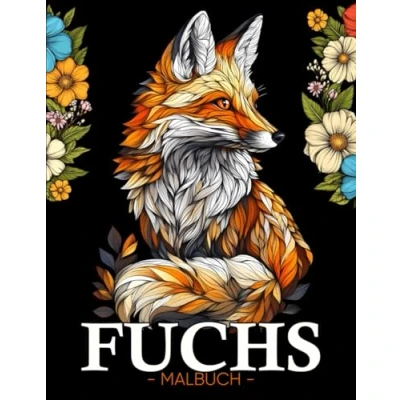Abbildung von Fuchs Malbuch: 50 Wunderschöne Illustrationen von Füchsen zum Ausmalen für Kinder und Erwachsene