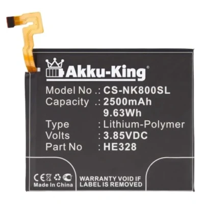 Abbildung von Akku kompatibel mit Nokia HE328 Li Polymer 2500mAh für 8, 8 Global Dual SIM, SIM TD LTE, LTE