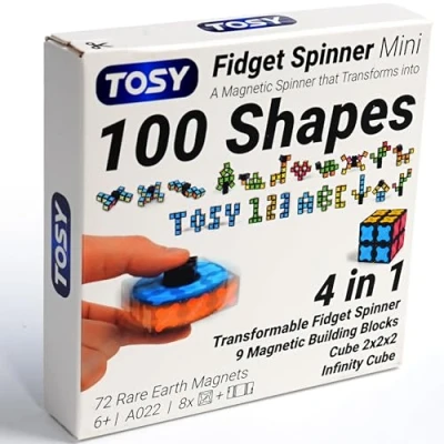 Abbildung von TOSY Magnet Fidget Spinner Mini 3 in 1 Spielzeug: Verwandelbarer mit 72 Magneten, Unendlichkeitswürfel, 2x2 Puzzle Würfel, Oster Geburtstagsgeschenk für Erwachsene und Kinder