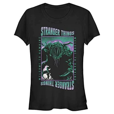 Abbildung von Stranger Things Damen Monster Thing Short Sleeve T shirt, Schwarz, L