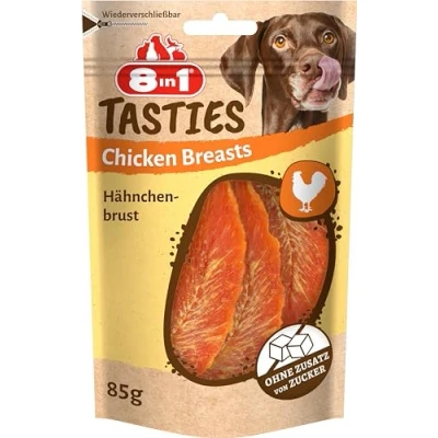 Abbildung von 8in1 Tasties Chicken Breasts Hunde Snack getreidefreie Leckerlis aus köstlicher Hähnchenbrust, 85 g