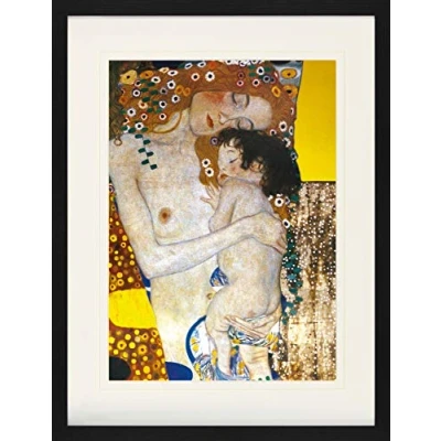 Abbildung von 1art1 Gustav Klimt Poster Die DREI Lebensalter Der Frau, Detail Gerahmtes Bild Mit Edlem Passepartout Wand Bilder Im Bilderrahmen 80x60 cm