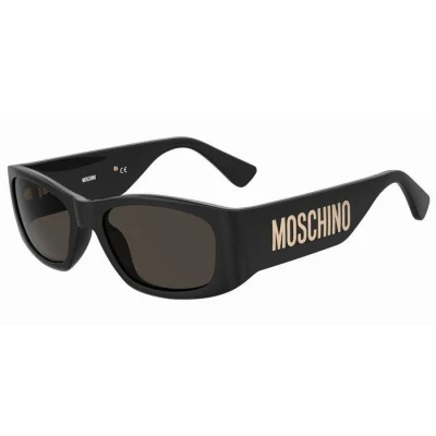 Abbildung von Moschino Damen MOS145/S 807/IR Gläser SONNENBRILLEN Injiziert Schwarz Grau Quadratisch Normal