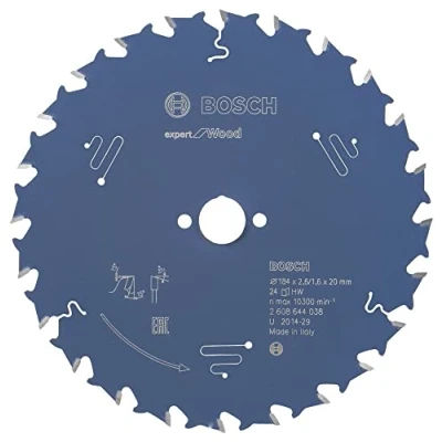 Abbildung von Bosch Professional Kreissägeblatt Expert for Wood (Holz, 184 x 20 2,6 mm, 24 Zähne, Zubehör Kreissäge)