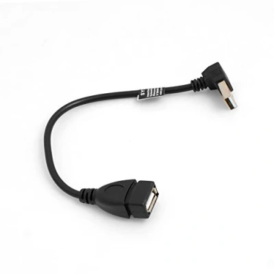 Abbildung von System S USB Kabel 2.0 Typ A (Male) 90 gewinkelt Abwärts Winkel auf (Female) Ladekabel Datenkabel Verlängerungskabel 20 cm