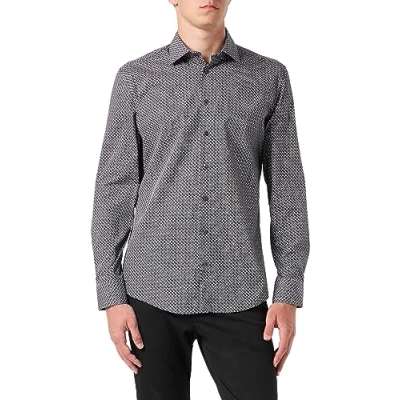 Abbildung von Seidensticker Herren Slim Fit Langarm Hemd, Schwarz, 38 EU