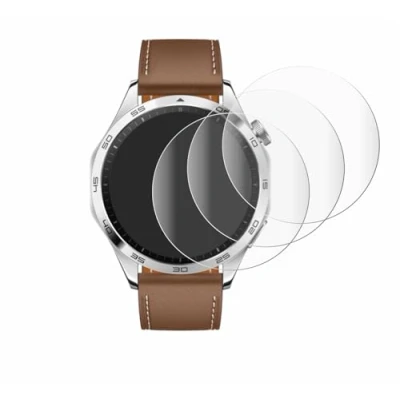 Abbildung von Savvies 4 Stück Full Screen Schutzfolie für Huawei Watch GT (46mm) Cover Displayschutz Folie [3D Curved, Transparent, Anti Fingerabdruck]