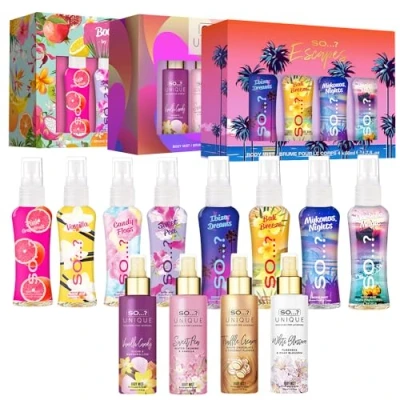 Abbildung von So…? Summer Escapes, Body Mist by &amp; Unique Damen Duftendes Körperspray Geschenkset (4x50ml) 3er Pack