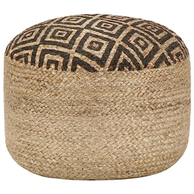 Abbildung von Handgefertigter Sitzpuff Schwarz 45 x 30 cm Jute