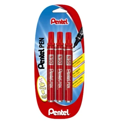 Abbildung von Pentel Marker Permanent konische Spitze Blister de 3 rot
