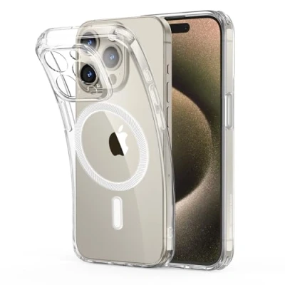 Abbildung von ESR für iPhone 15 Pro Max Hülle, klares Silikon Case mit MagSafe, stoßfeste dünne Abdeckung, vergilbungsbeständige transparente TPU Handyhülle, Zero Serie, Klar
