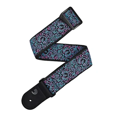 Abbildung von Gewebter Gitarrengurt Eco Comfort mit Outrun Muster, Schwarz