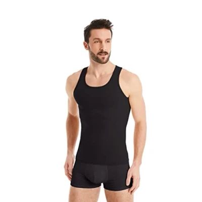 Abbildung von FINN Design Kompressions Shirt ÄRMELLOS Shapewear, Herren, Größe: Large, Schwarz