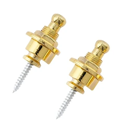 Abbildung von Musiclily Metall Gitarre Strap Locks Security Lock Gurtpin Gurthaltesystem für E und Bässe, Gold(2 Stück)
