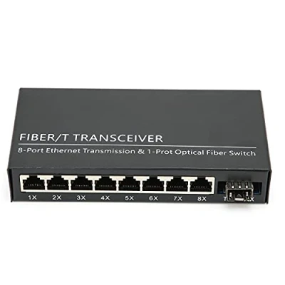 Abbildung von Gigabit Switch, 1,25 Gbit/s 1 Glasfaser 8 Port Ethernet Optischer Konverter 10/100/1000M Singlemode Dual Fiber Adaptiver für die Signalumwandlung