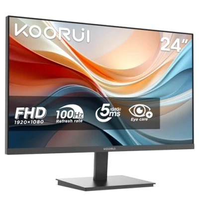 Abbildung von KOORUI E2412F 24 Zoll Monitor, FHD 1920 x 1080 100Hz PC Adaptive Sync HDMI 1.4, Eye Care Bildschirm, 5 bis 15 neigbar, VESA 100 100mm