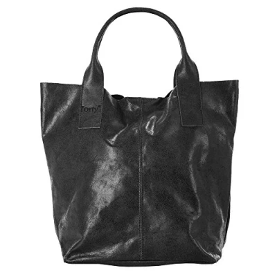 Abbildung von forty Shopper Echt Leder Damen Made in Italy, Handtasche aus Rindleder, Ledershopper für Damen, Schultertasche mit Magnetverschluss 017048