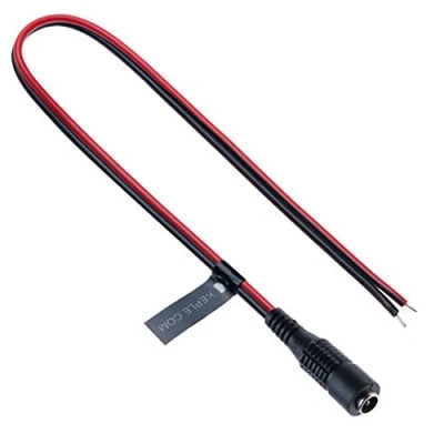 Abbildung von DC Power Verlängerungskabel weiblich 2,5 mm / 5,5 Buchse zu Bare End Jack Pigtails Connector Wire Kompatibel mit CCTV, IP Kamera, DVR, LED, Überwachung, Monitore 0,3 m