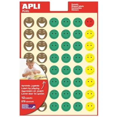 Abbildung von Apli 835220 Aufkleber Smiley, 12 Blätter
