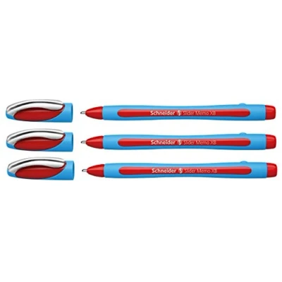 Abbildung von Schneider Slider Memo XB Kugelschreiber (mit Kappe, Strichstärke: XB, Made in Germany) (Rot, 3er)