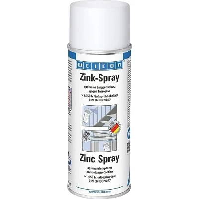 Abbildung von WEICON Zink Spray 400 ml Rostschutzfarbe für alle Metalloberflächen Farbe: leicht angewitterte Feuerverzinkung, Matt Grau / Anthrazit