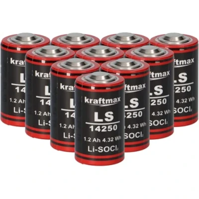 Abbildung von 10x Lithium 3,6V Batterie LS 14250 1/2 AA ER14250 Li SOCl2 LS14250 AKKUman Set (10er)