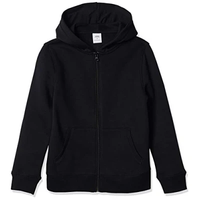 Abbildung von Amazon Essentials Jungen Fleece Kapuzenpullover mit Reißverschluss, Schwarz, 10 Jahre