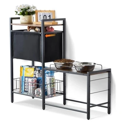 Abbildung von VEVOR Futterstation Hundenapf Napfhalter Futterbar Hundebar Fressnapf 92x27x75cm