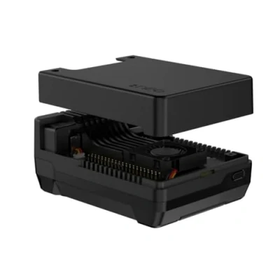 Abbildung von Argon Neo 5 M.2 NVMe PCIe Gehäuse für Raspberry Pi 5, aus Aluminium mit integriertem Lüfter