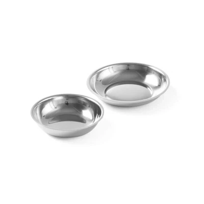 Abbildung von HENDI Zuckerschälchen / Sahneschälchen 4 Stck. Ø 10 x 2 cm Edelstahl rund einfach, Zuckerschale Sahneschale