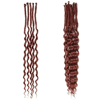 Abbildung von Gelockt Endet Dünne 0.6cm Dreadlock Extensions 20 Zoll Synthetische Gewellte Dreadlocks SE Weiche Vorgedrehte Dreads 15 Strähnen