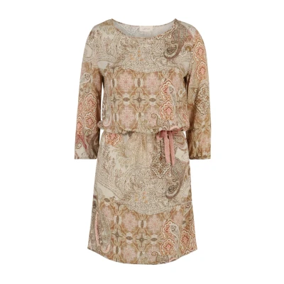 Abbildung von Cartoon Casual MIT Muster Freizeitkleid, Damen, Größe: 44, Beige rosé