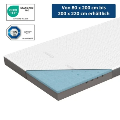 Abbildung von Gardine Eazzzy Deluxe Matratzentopper H2 H3 orthopädisch, Genius, Gelschaumtopper für Matratze Boxspringbett, Allergiker geeignet