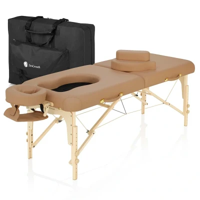 Abbildung von Schwangerschafts Massageliege Ipanema Latte, 16kg, Buchenholz, PU Leder