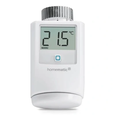Abbildung von Homematic IP Smart Home Heizkörperthermostat, digitaler Thermostat Heizung, Heizungsthermostat, Steuerung per App, Alexa &amp; Google Assistant, einfache Installation, Energie sparen, 140280A0