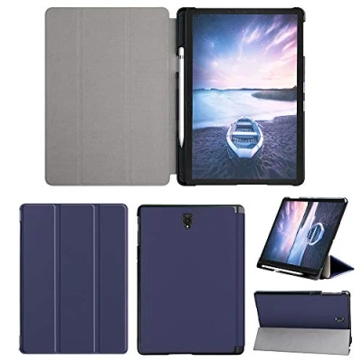 Abbildung von Hülle für Tab S4 10.5 2018, Colorful Ultra Slim Schutzhülle PU Leder Smart Cover Case mit Auto Wake/Sleep Samsung Galaxy (SM T830 Wi Fi/SM T835 4G LTE) 2018 (Blau)