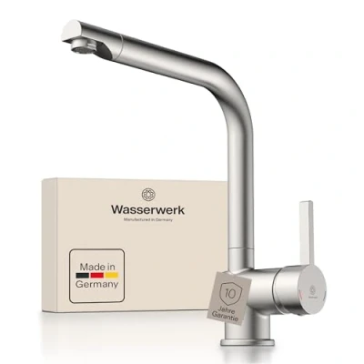 Abbildung von WASSERWERK Spültischarmatur &quot;WK 4, Wasserhahn, Küche, Einhebelmischer&quot;, 360 schwenkbar, Cold Start Funkt., geräuscharm