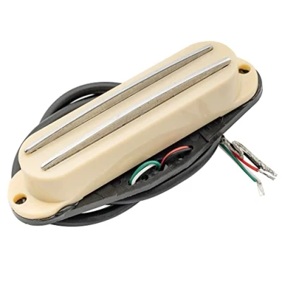 Abbildung von Musiclily High Output Hot Rail Keramik Single Coil Sized Humbucker Tonabnehmer für Fender Squier Strat E Gitarre, Crème