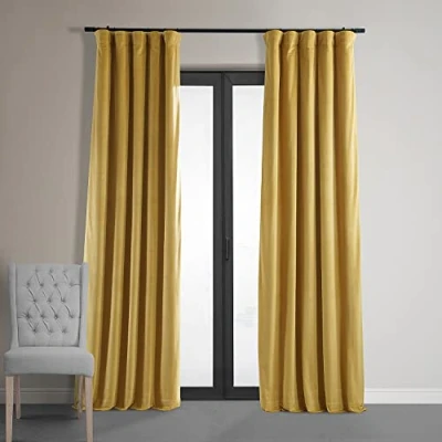 Abbildung von HPD Half Price Drapes Signature Thermo Verdunkelungsvorhänge aus Samt, für Wohnzimmer, 274 cm lang, Stangentasche, isolierte Schlafzimmer, Fenstervorhänge, 127 x cm,