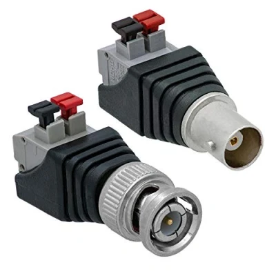 Abbildung von 1x BNC Stecker + Buchse &gt;Terminalblock 2Pin Druck Klemmen Adapter Verbinder Set
