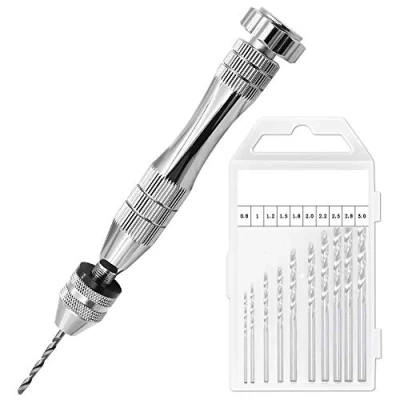 Abbildung von Lhedon Handbohrer Set,Spiralbohrer Bits (0.8 3mm),Handbohrer Werkzeuge Mini Twist Drill Bits,Mini Set Holz für Schmuck,Kunststoff usw,Hand Drill, Jewellery,Model Making, DIY Drilling