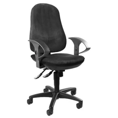 Abbildung von hjh OFFICE 702300 Profi Bürostuhl Zenit XXL Stoff Schwarz ergonomischer Drehstuhl bis 150kg belastbar