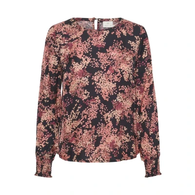 Abbildung von Kaffe Bpjanette LONG Sleeve Tunic Bluse, Damen, Größe: Large, Black red tones berry