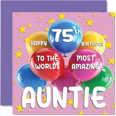 Abbildung von Geburtstagskarte für Tante zum 58. Geburtstag World&#039;s Most Amazing Auntie Happy 58th Birthday Card for from Nephew Niece, 145 mm x mm, Age 58 Fifty Eight Greeting Cards Aunt Aunty